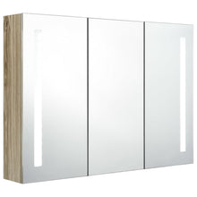 Badkamerkast Met Spiegel En Led Kleurig 89 x 14 x 62 cm Eiken