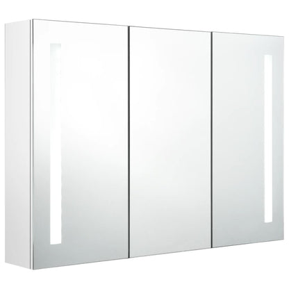 Badkamerkast Met Spiegel En Led 89 x 14 x 62 cm Glanzend wit