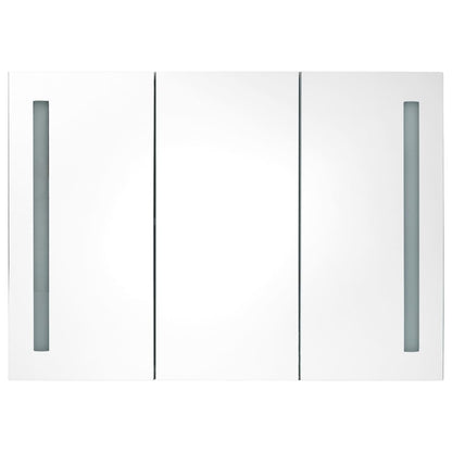 Badkamerkast Met Spiegel En Led 89 x 14 x 62 cm Glanzend wit