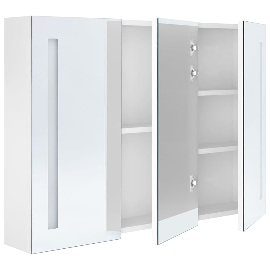 Badkamerkast Met Spiegel En Led 89 x 14 x 62 cm Glanzend wit