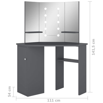 Hoekkaptafel Met Led X54X4,5 Cm Grijs