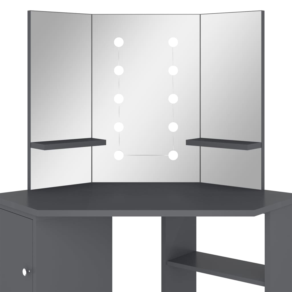 Hoekkaptafel Met Led X54X4,5 Cm Grijs