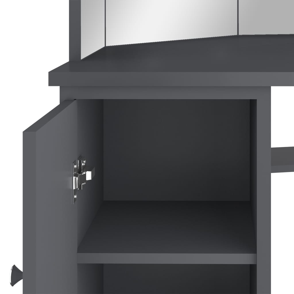 Hoekkaptafel Met Led X54X4,5 Cm Grijs