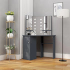 Kaptafel hoek 111x54x141,5 cm grijs met LED