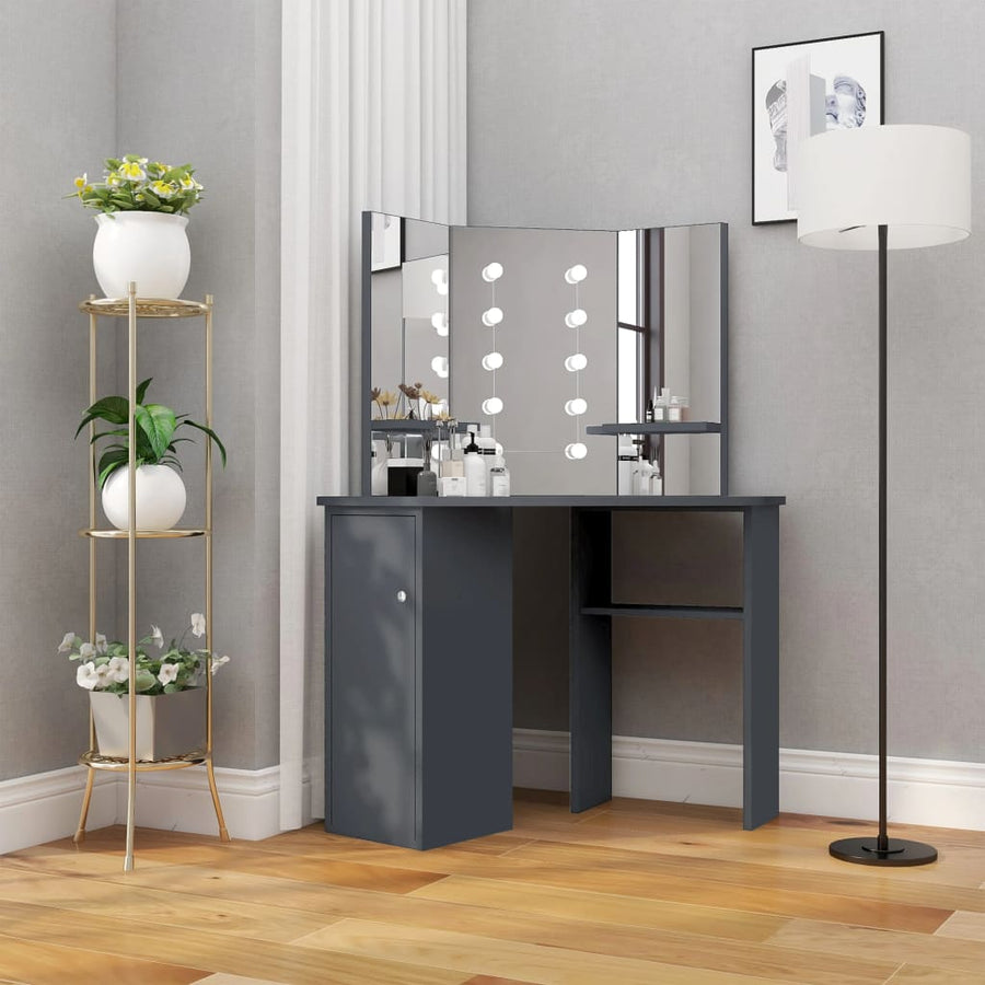 Hoekkaptafel Met Led X54X4,5 Cm Grijs