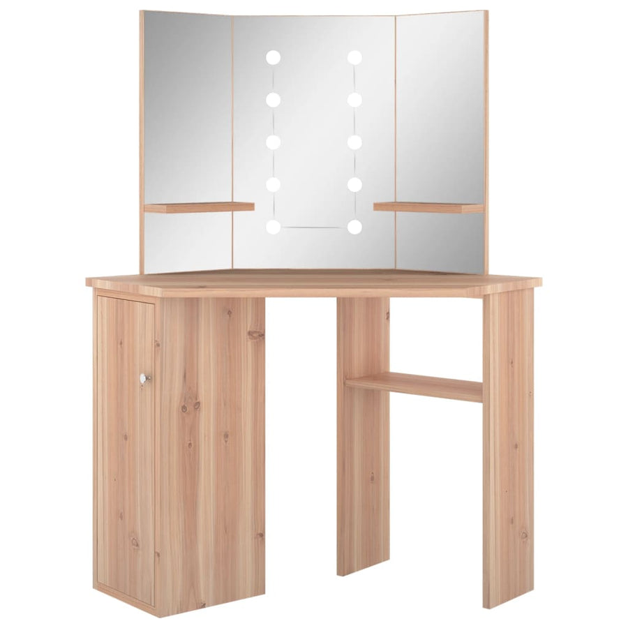 Hoekkaptafel Met Led X54X4,5 Cm Kleurig Eiken