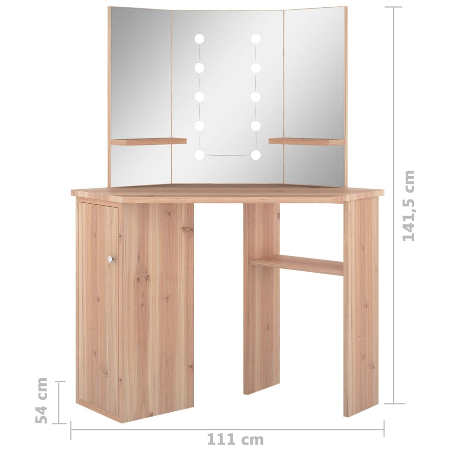 Hoekkaptafel Met Led X54X4,5 Cm Kleurig Eiken