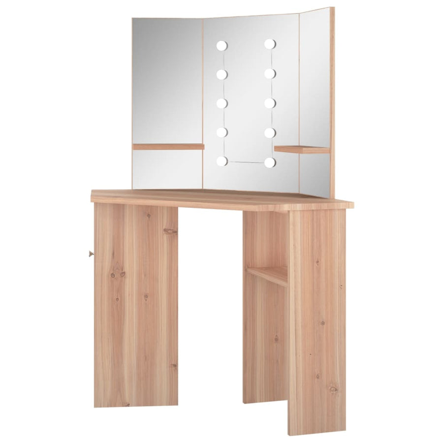 Hoekkaptafel Met Led X54X4,5 Cm Kleurig Eiken