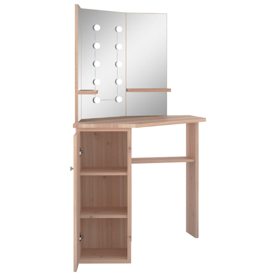 Hoekkaptafel Met Led X54X4,5 Cm Kleurig Eiken