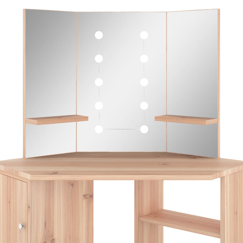 Hoekkaptafel Met Led X54X4,5 Cm Kleurig Eiken