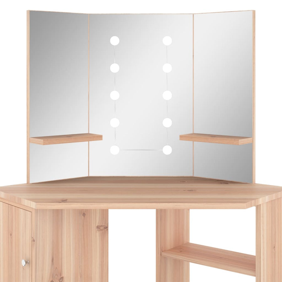 Hoekkaptafel Met Led X54X4,5 Cm Kleurig Eiken