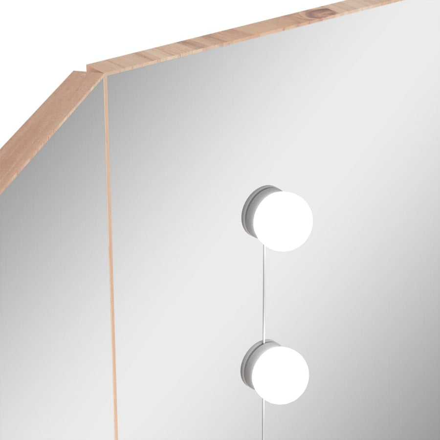 Hoekkaptafel Met Led X54X4,5 Cm Kleurig Eiken