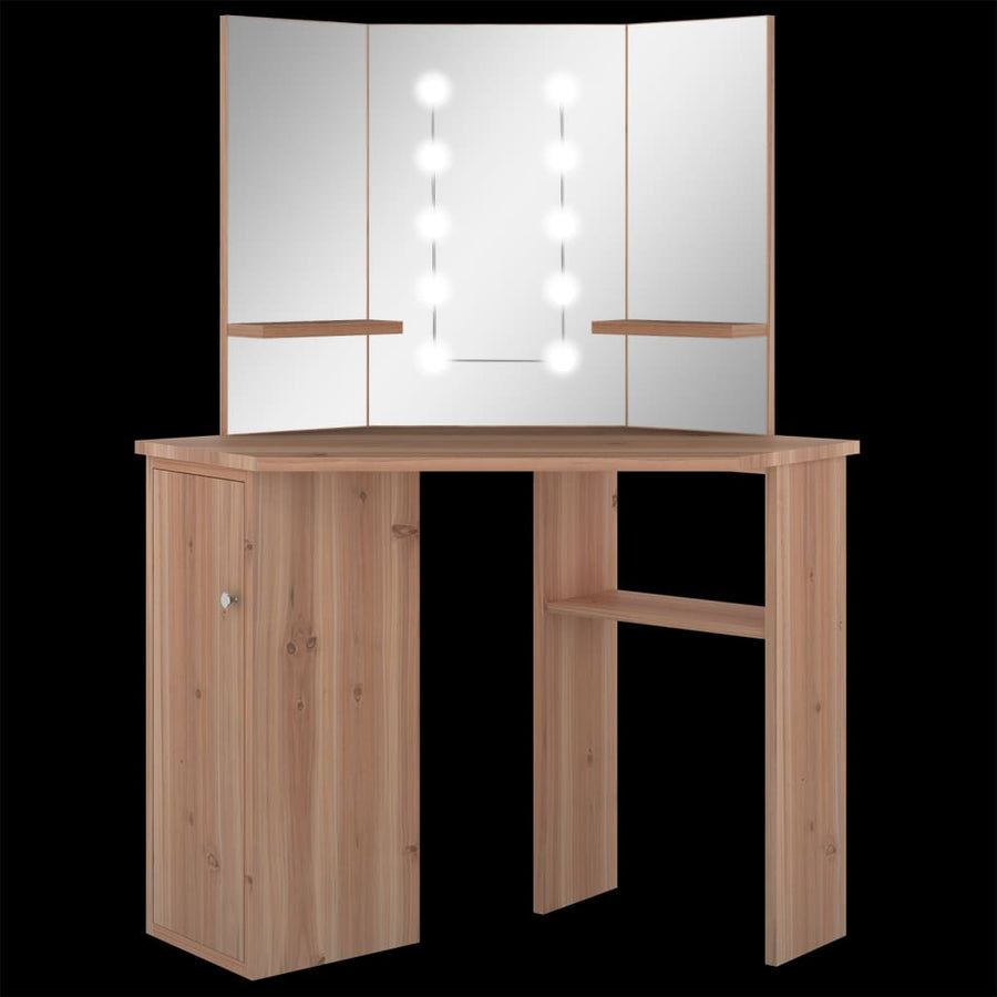 Hoekkaptafel Met Led X54X4,5 Cm Kleurig Eiken