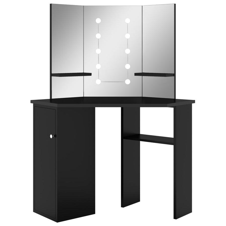 Hoekkaptafel Met Led X54X4,5 Cm Zwart