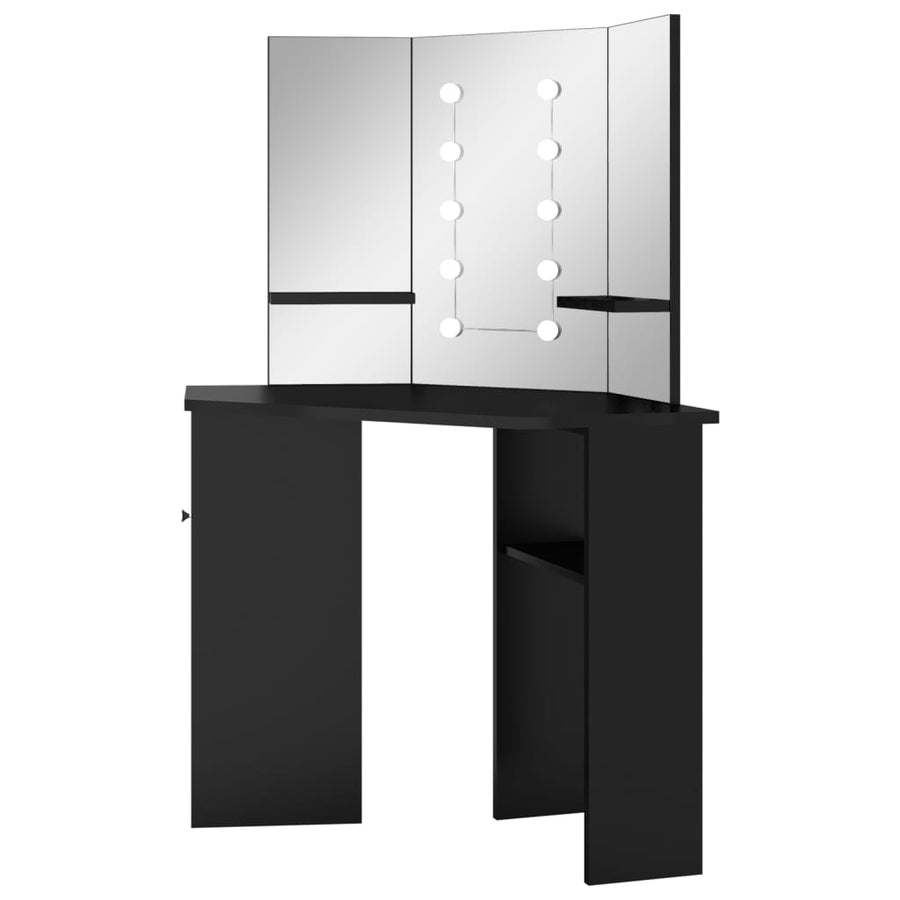 Hoekkaptafel Met Led X54X4,5 Cm Zwart