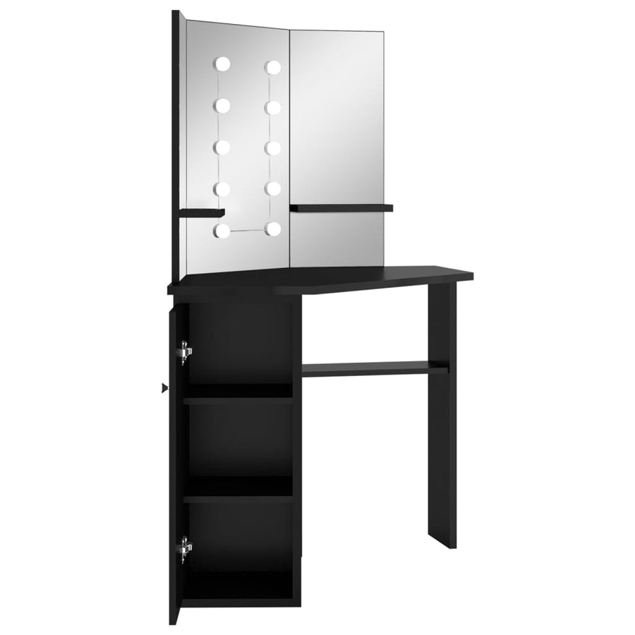 Hoekkaptafel Met Led X54X4,5 Cm Zwart