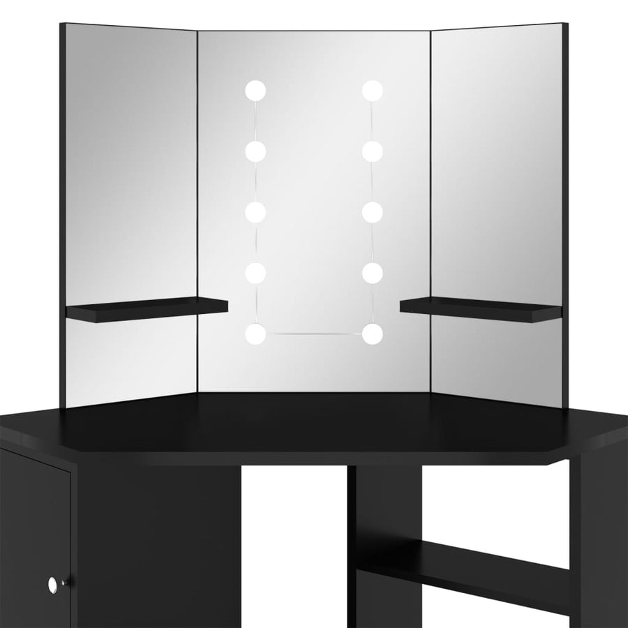 Hoekkaptafel Met Led X54X4,5 Cm Zwart