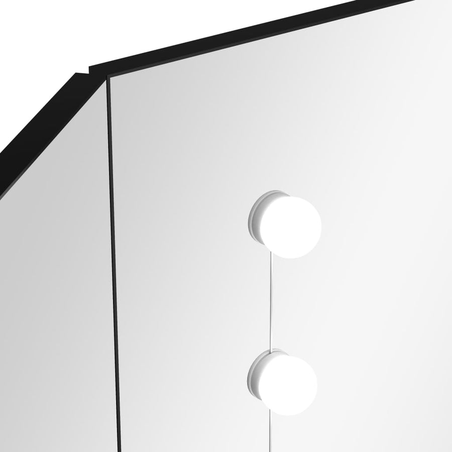 Hoekkaptafel Met Led X54X4,5 Cm Zwart