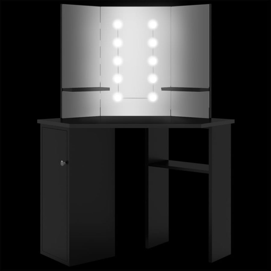 Hoekkaptafel Met Led X54X4,5 Cm Zwart