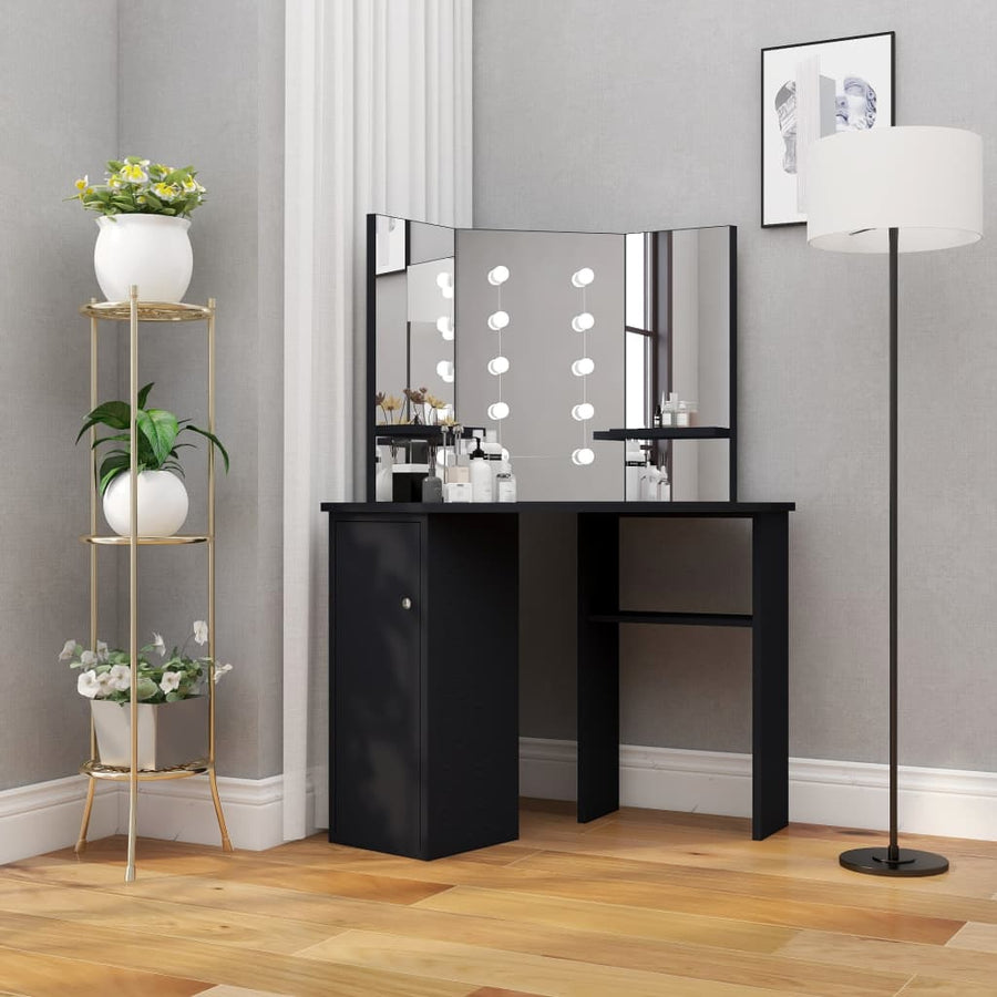 Hoekkaptafel Met Led X54X4,5 Cm Zwart