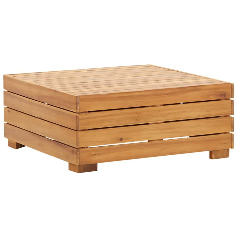 Tuintafel En Voetensteun Met Kussen Massief Acaciahout Crèmewit voetensteun + Tafel