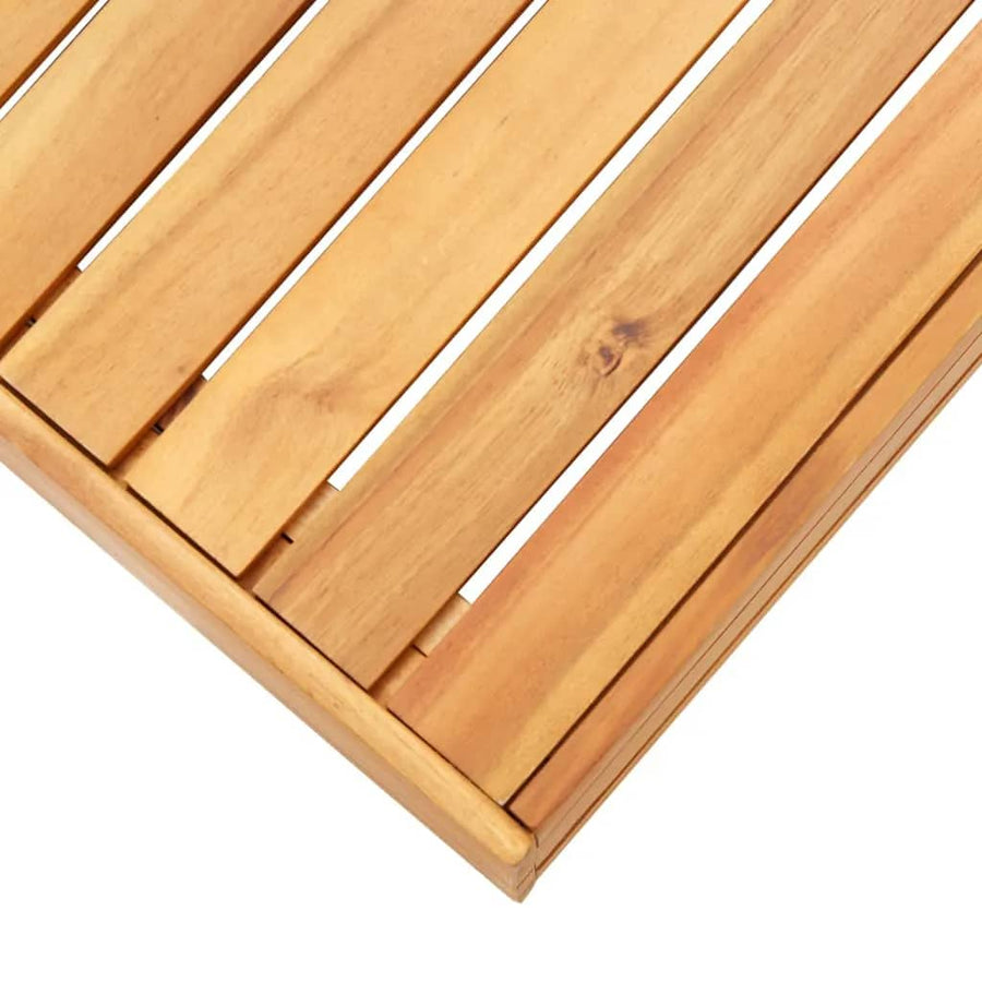 Tuintafel En Voetensteun Met Kussen Massief Acaciahout Crèmewit voetensteun + Tafel