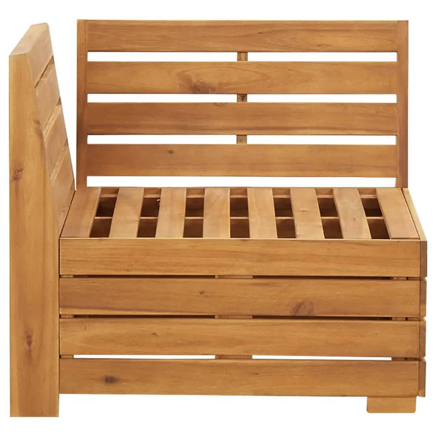 2-Delige Loungeset Met Kussens Massief Acaciahout Crèmewit hoek + Tafel