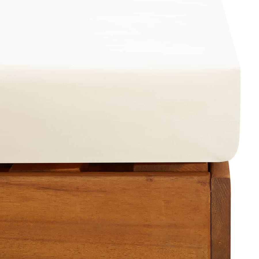 2-Delige Loungeset Met Kussens Massief Acaciahout Crèmewit hoek + Tafel