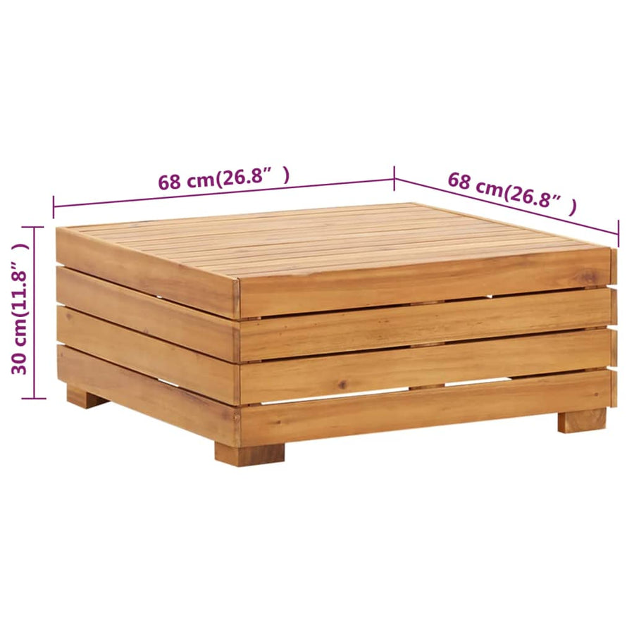 2-Delige Loungeset Met Kussens Massief Acaciahout Crèmewit hoek + Tafel