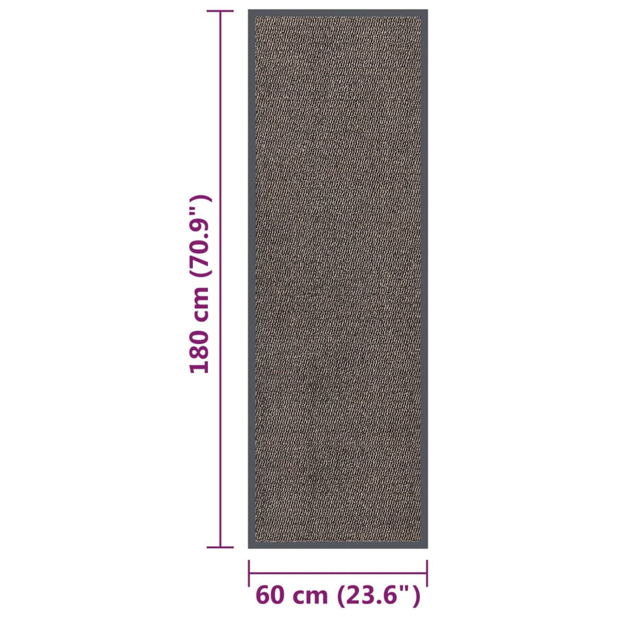 Deurmat Getuft 1 60 x 180 cm Donkerbruin