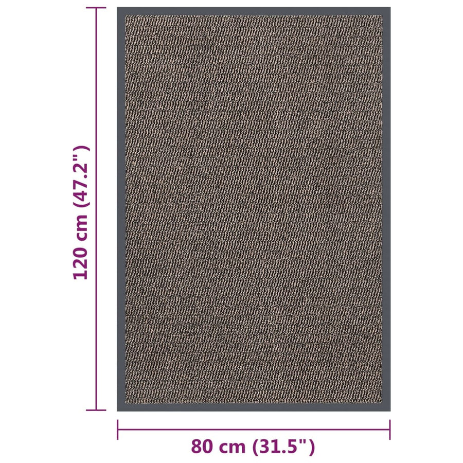 Deurmat Getuft 1 80 x 120 cm Donkerbruin