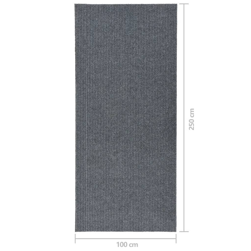 Droogloopmat 100 x 250 cm Grijs