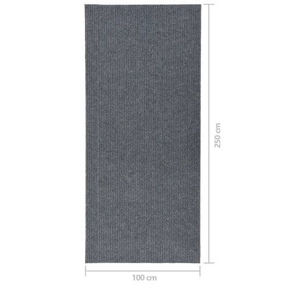 Droogloopmat 100 x 250 cm Grijs