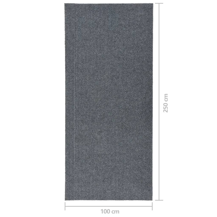 Droogloopmat 100 x 250 cm Grijs