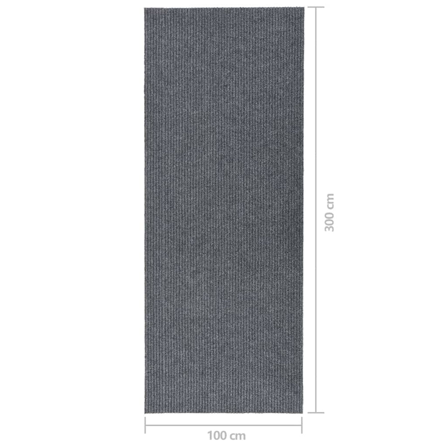 Droogloopmat 100 x 300 cm Grijs