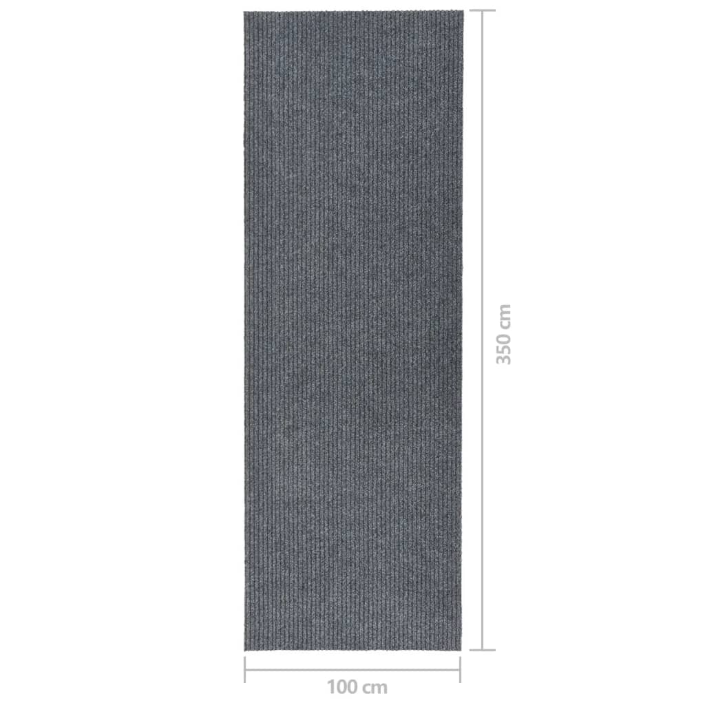 Droogloopmat 100 x 350 cm Grijs