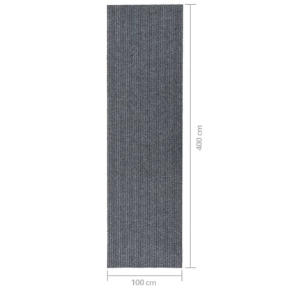 Droogloopmat 100 x 400 cm Grijs