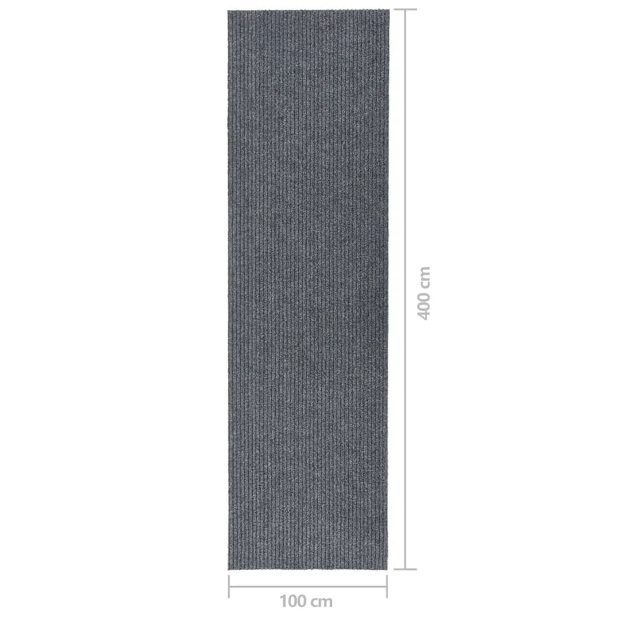Droogloopmat 100 x 400 cm Grijs