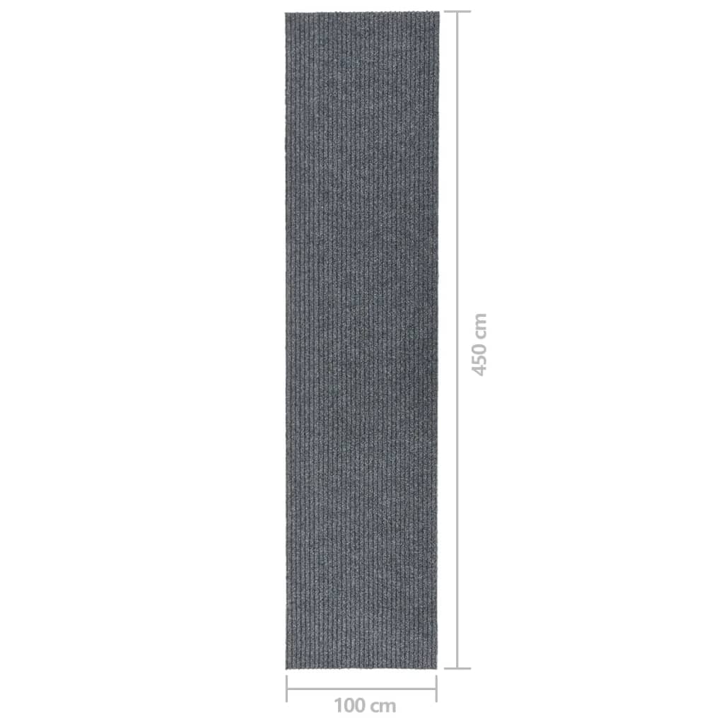 Droogloopmat 100 x 450 cm Grijs