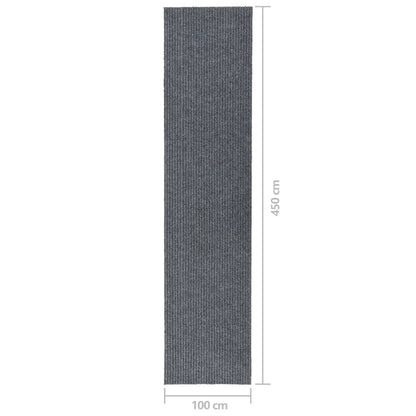 Droogloopmat 100 x 450 cm Grijs
