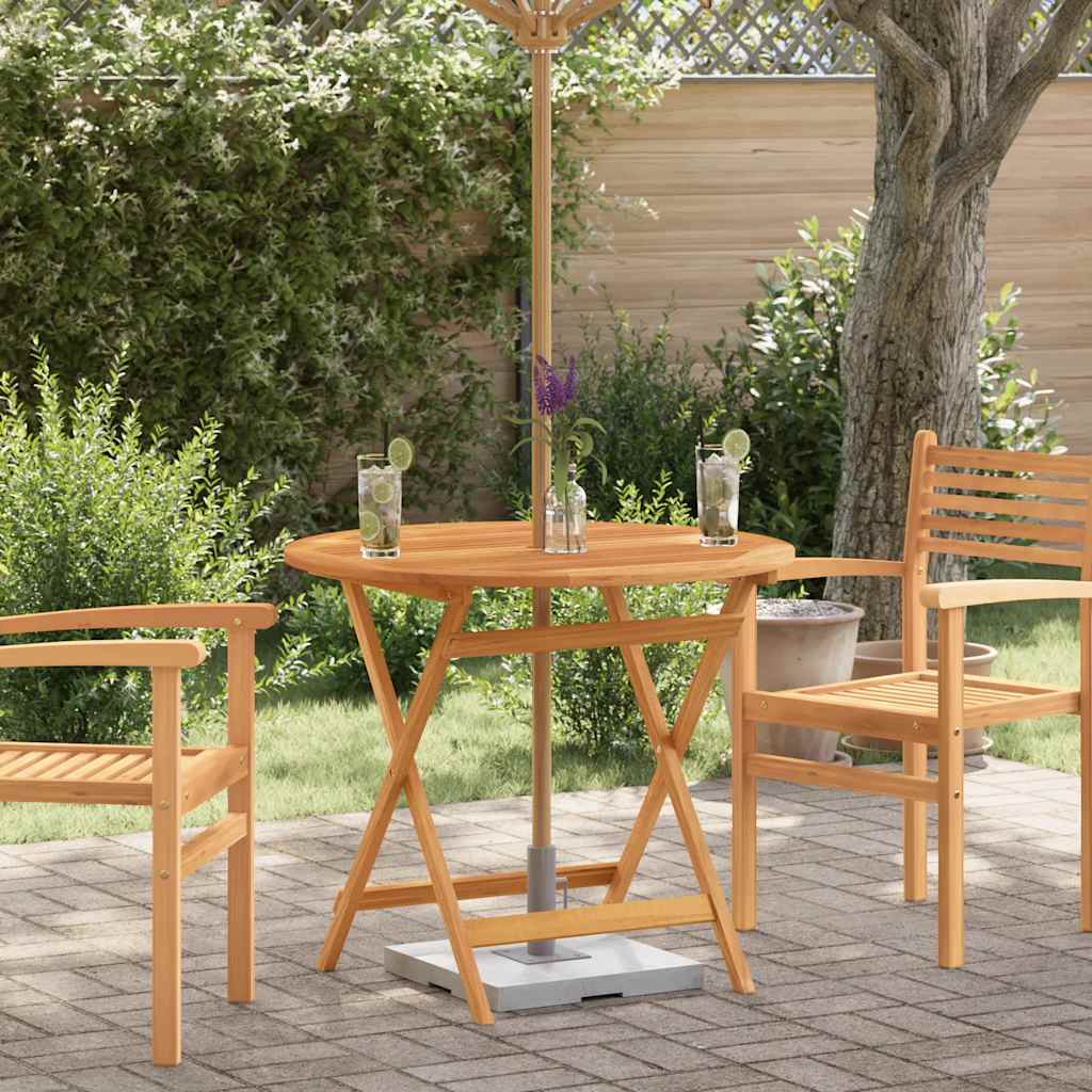 Tuintafel Inklapbaar Ø90X75 Cm Massief Eucalyptushout Ø 90 x 75 cm