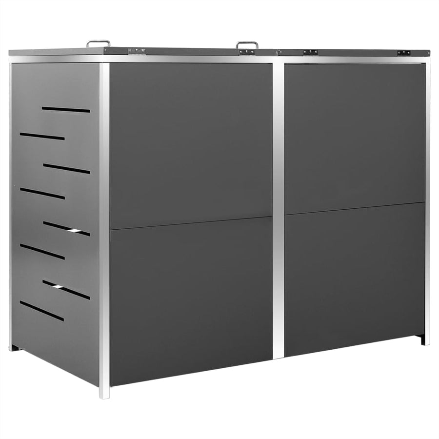 Containerberging Dubbel 138X77,5X112,5 Cm Roestvrij Staal 2 containers Antraciet