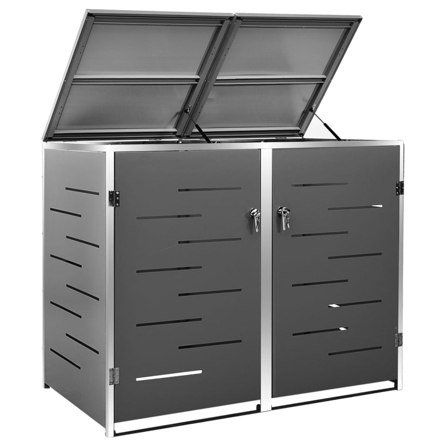 Containerberging Dubbel 138X77,5X112,5 Cm Roestvrij Staal 2 containers Antraciet
