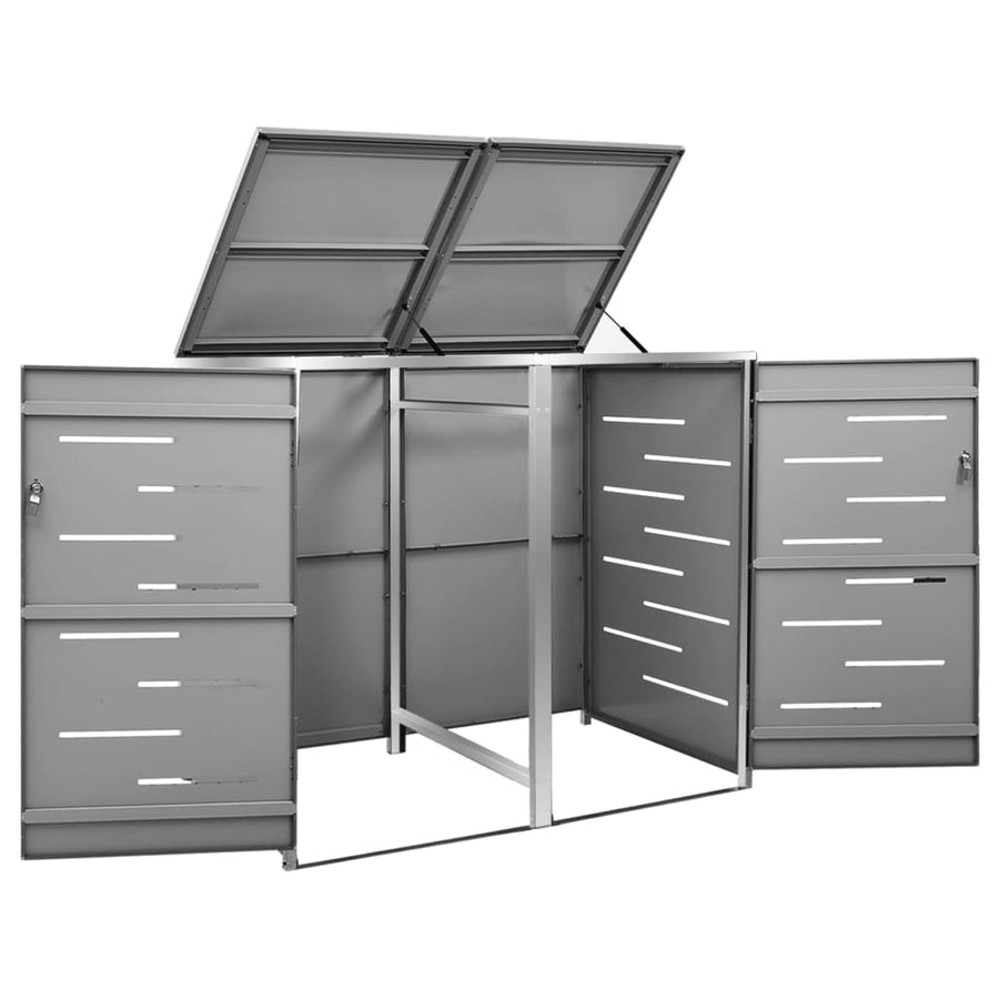 Containerberging Dubbel 138X77,5X112,5 Cm Roestvrij Staal 2 containers Antraciet