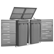 Containerberging dubbel 138x77,5x112,5 cm roestvrij staal antraciet