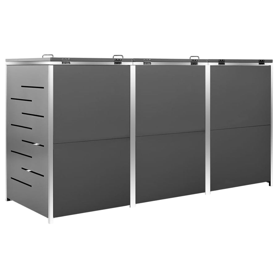 Containerberging Driedubbel 207X77,5X112,5 Cm Roestvrij Staal 3 containers Antraciet