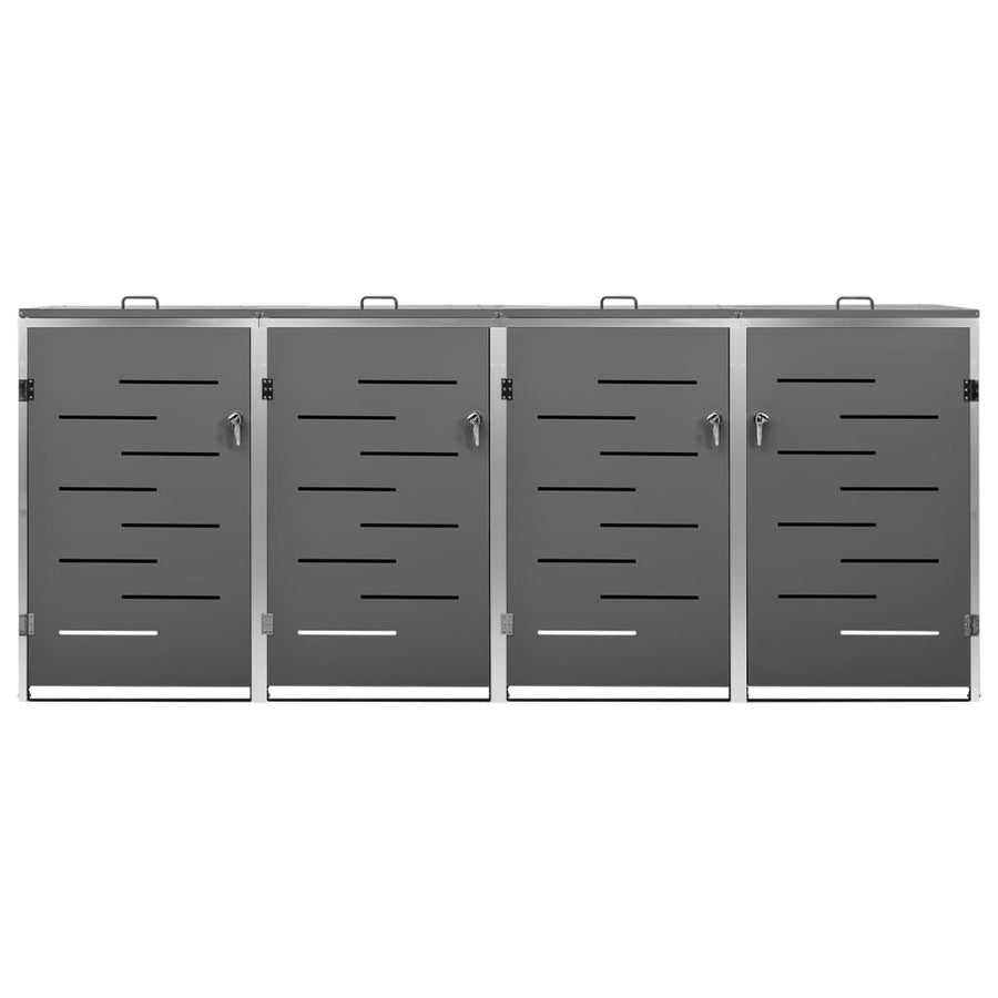 Containerberging Vierdubbel 276,5X77,5X112,5 Cm Roestvrij Staal 4 containers Antraciet