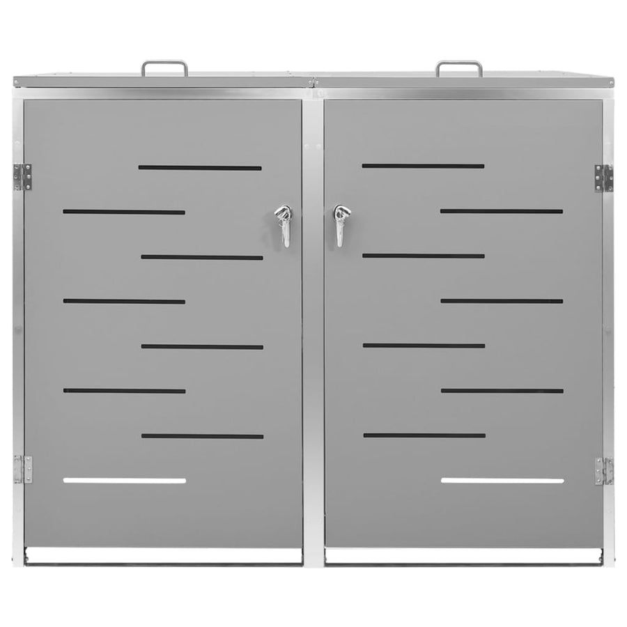 Containerberging Dubbel 138X77,5X112,5 Cm Roestvrij Staal 2 containers Grijs