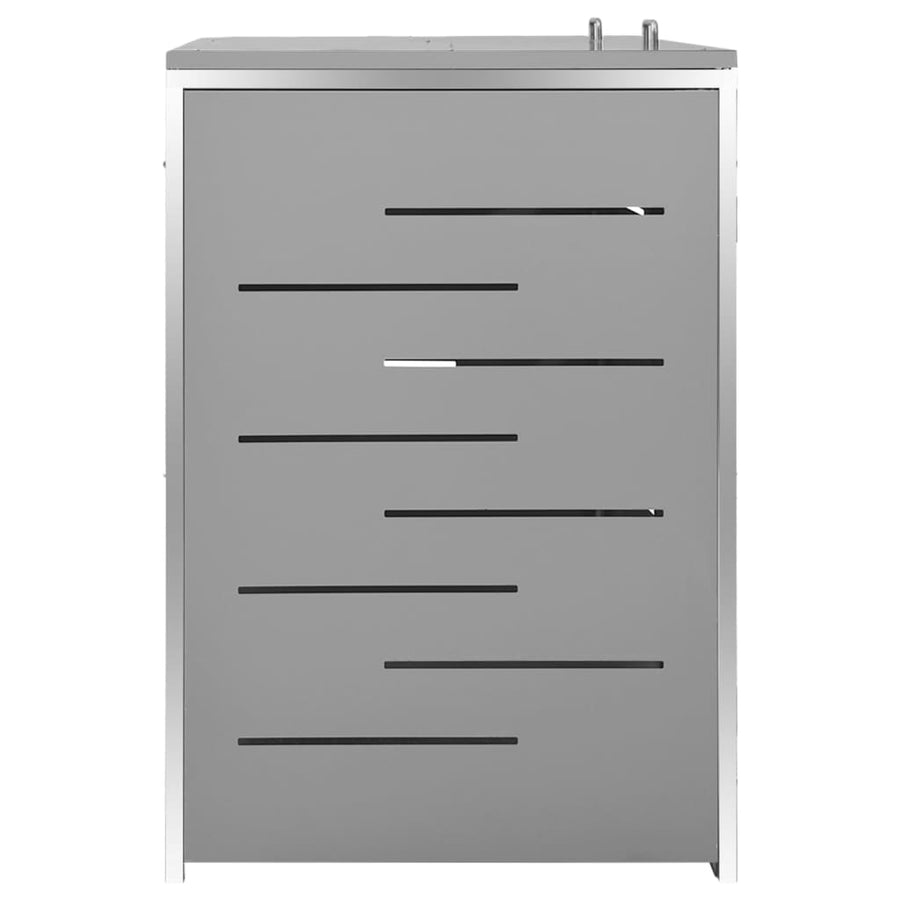 Containerberging Dubbel 138X77,5X112,5 Cm Roestvrij Staal 2 containers Grijs
