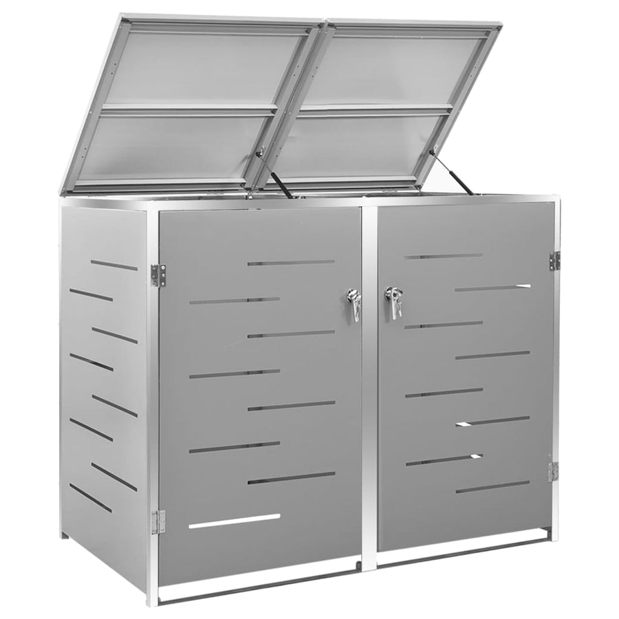 Containerberging Dubbel 138X77,5X112,5 Cm Roestvrij Staal 2 containers Grijs